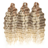 FREEDOM Synthetic Curly Braiding Hair Extensions 24 Inch/60 cm Long Deep Wavy Twist Crochet Braids Hair Ombre Brown Rainbow Hair Khamik Shop Online