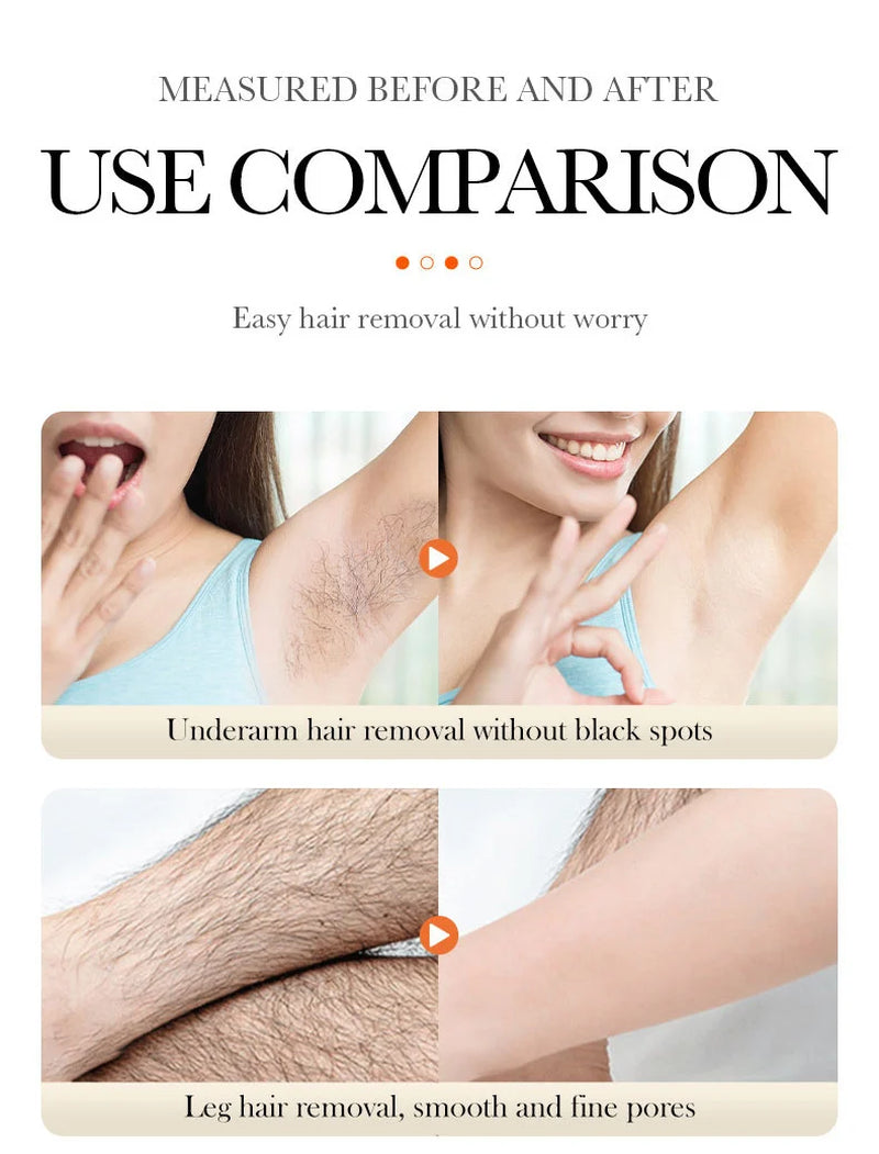 Aloe Vera Hair Removal Cream, Natural Underarm & Full Body Hair Remover, Skin Soothing & Moisturizing Depilatory Cream