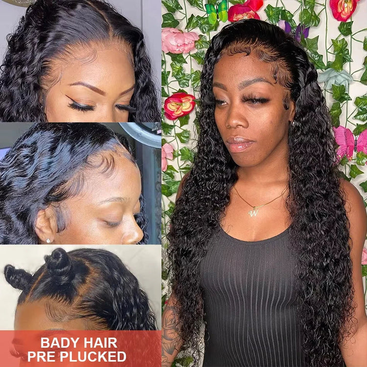 13x4 Hd Lace Frontal Wig 13x6 Curly Human Hair Wigs Water Wave Human Hair Wig 30 40 Inch Loose Deep Wave Brazilian Choice Black Khamik Shop Online