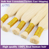 JSNME Bulk Human Hair Extensions 100% Real Human Hair Extension Straight 50g Black Brown Blonde 613 Color For Salon 14"-26" Inch Khamik Shop Online