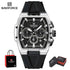NAVIFORCE Mens Sport Watches 5ATM Waterproof Chronograph Tonneau Silicone Strap Luminous Casual Quartz Male Wristwatch Gifts box Khamik Shop Online