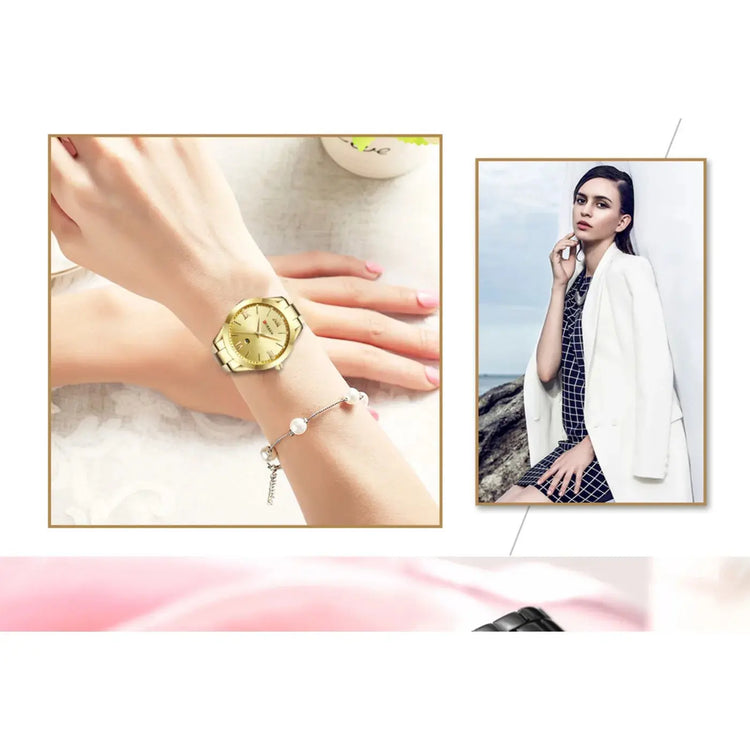 CURREN New Simple Women Bracelet Wrist Watches Light Extravagant Girls Fashion Geneva Quartz Clock Female Luxury Wristwatch 2017 Khamik Shop Online