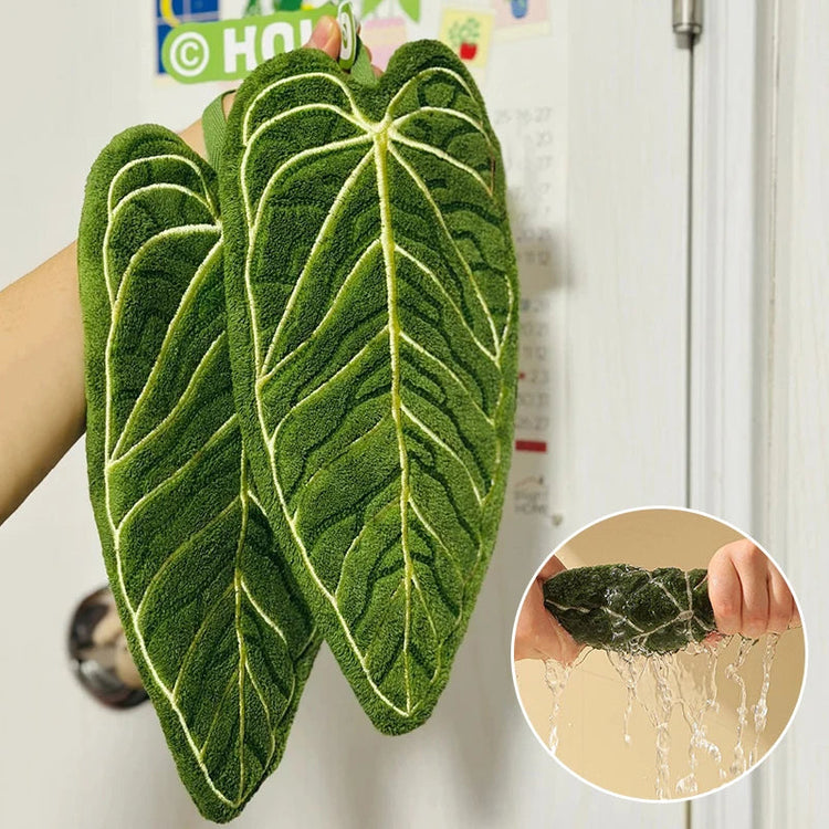 1PC Hot Plant Hand Towel Cleaning Towel Absorbent Handkerchief Hanging Thickened Kitchen Towel Bathroom Kitchen Accessories Khamik Shop Online
