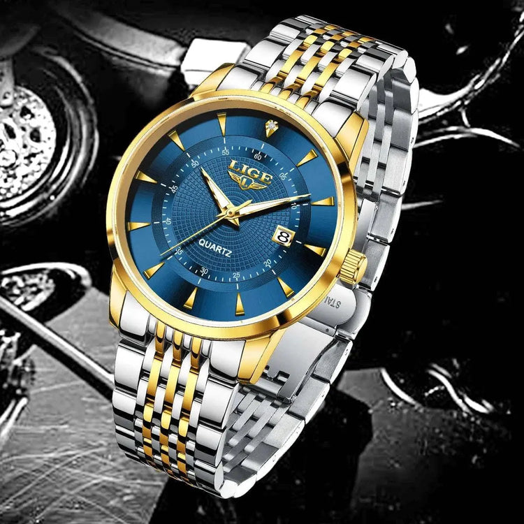 LIGE New 2026 Luxury Man Watch Waterproof Stainless Steel Luminous Date Watch Fashion Simple Casual Man’s Quartz Watches Box Khamik Shop Online