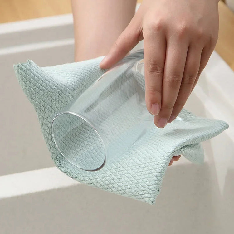5 pcs Household Cleaning Products Cloth Fish Scale Rag for Glass Clean as Soon as You Wipe It Kitchen Tools Microfiber for Glass Khamik Shop Online