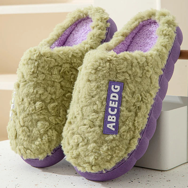 Trend Winter Couple Indoor Non-slip For Men Women Flip Flops Warm Slippers Home Slides Casual bedroom Soft Comfort Shoes Khamik Shop Online