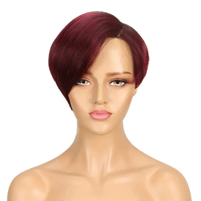 Blond 27 Pixie Cut Bob Wigs Lace Front T Part Human Hair Wigs For Nature Black Dark Brazilian 613 Straight Remy Human Hair Wigs Khamik Shop Online
