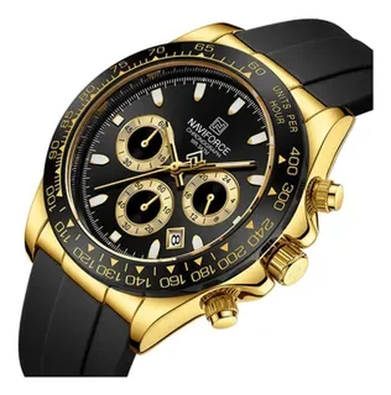 Casual Men'S Watch Waterproof Sports Quartz Clock Silicone Strap Chronograph Luminous Wristwatches Relogio Masculino