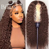 250% 13x6 Real HD Lace Frontal Human Hair Wigs Dark Brown Water Wave Wig Melt Skins Colored Pre Plucked For Women Brazilian Hair Khamik Shop Online