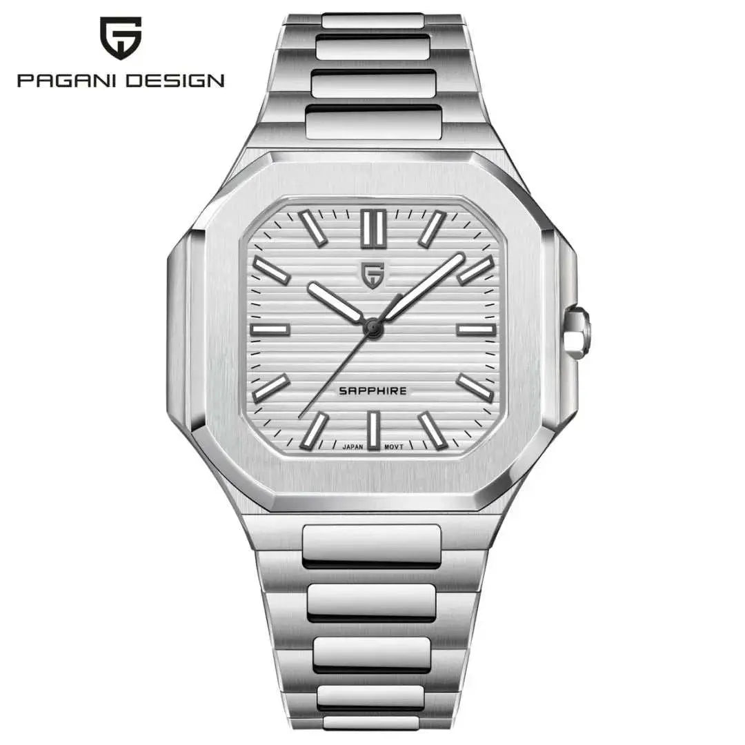 TOP New PAGANI DESIGN 37MM Square Men Quartz Watches Luxury Sapphire Glass AR Coated Business Watch VH31 Luminous Watch for Men Khamik Shop Online