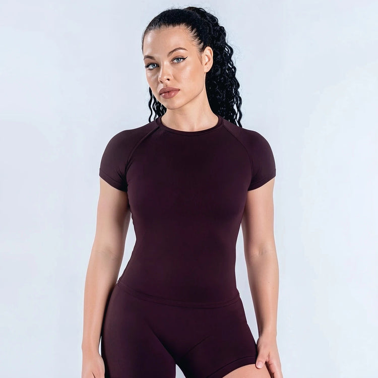 Solid color sports top quick drying women&