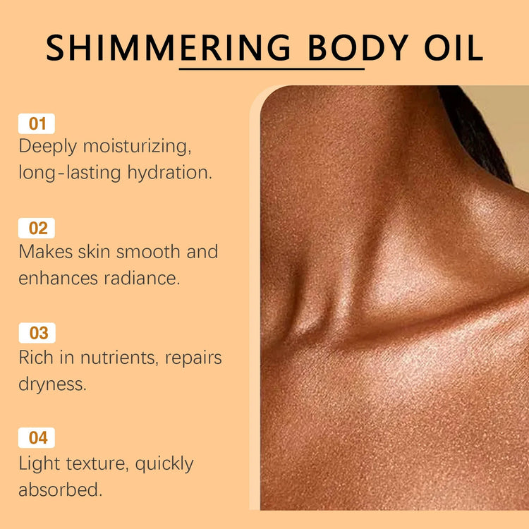 Oceaura 100ml Shimmering Body Oil for Daily Moisturizing Nourishing Glowing Skin Care Sparkling Massage Brighten Body Care Khamik Shop Online