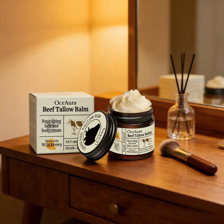 OceAura Beef Tallow Honey Balm Smooth Skin Barrier Repair Care Anti Cracking Body Moisturizer Olive Oil Nourishing Face Cream Khamik Shop Online