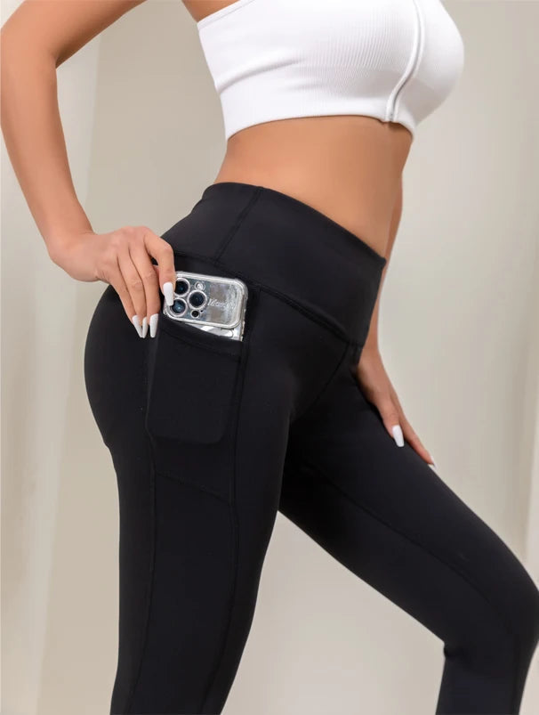 Gym cropped pants, high waisted fitness leggings, elastic  exercise yoga pants, casual shark pants for women Khamik Shop Online