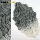 FREEDOM Synthetic Curly Braiding Hair Extensions 24 Inch/60 cm Long Deep Wavy Twist Crochet Braids Hair Ombre Brown Rainbow Hair Khamik Shop Online