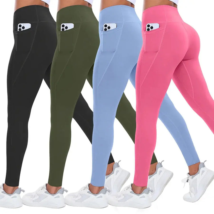 Women Yoga Pants with Pockets Butt Lifting Tummy Control Sports Leggings High Waist Fitness Tights Gym Clothing Sportswer Khamik Shop Online
