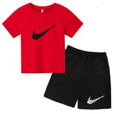 Summer Brand White T-shirt+Shorts Two-piece Set Kids New Clothing Fashion Letter Boy Girl3-13Yrs Sports Short-sleeved Casual Set Khamik Shop Online