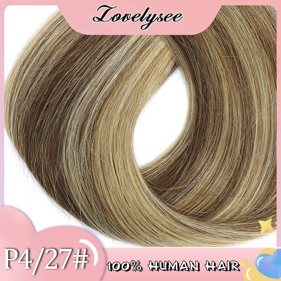 Lovelysee 3/4 Half Wig Human Hair With Clip in Hair Extensions Silky Straight Remy Hair Brown Color Soft 150% 180% Wig For Women Khamik Shop Online