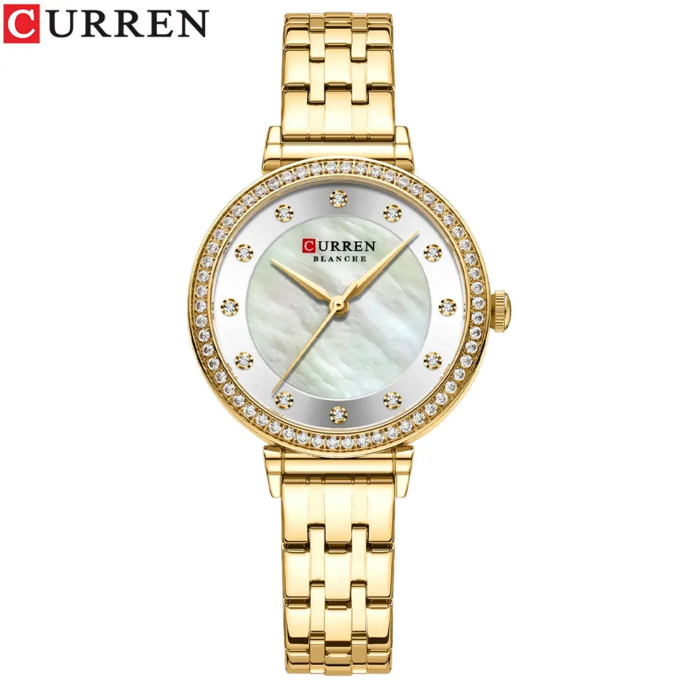 CURREN Top Brand Ladies Simple Fashion Quartz Watch Stainless Steel Classic Elegant Diamond Waterproof Ladies Watch Reloj Mujer Khamik Shop Online