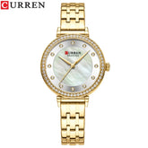 CURREN Top Brand Ladies Simple Fashion Quartz Watch Stainless Steel Classic Elegant Diamond Waterproof Ladies Watch Reloj Mujer Khamik Shop Online