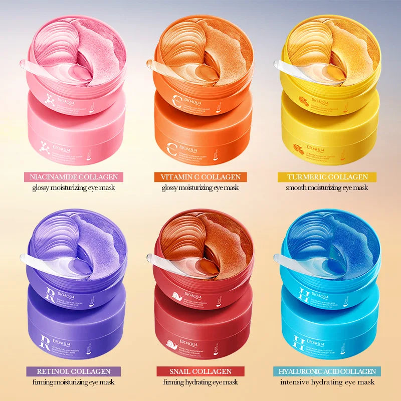 80Pcs BIOAQUA Crystal Collagen Eye Mask anti Dark Circles Anti-Wrinkles Moisturizing Anti-Aging Eye Patches Eyes Skin Care
