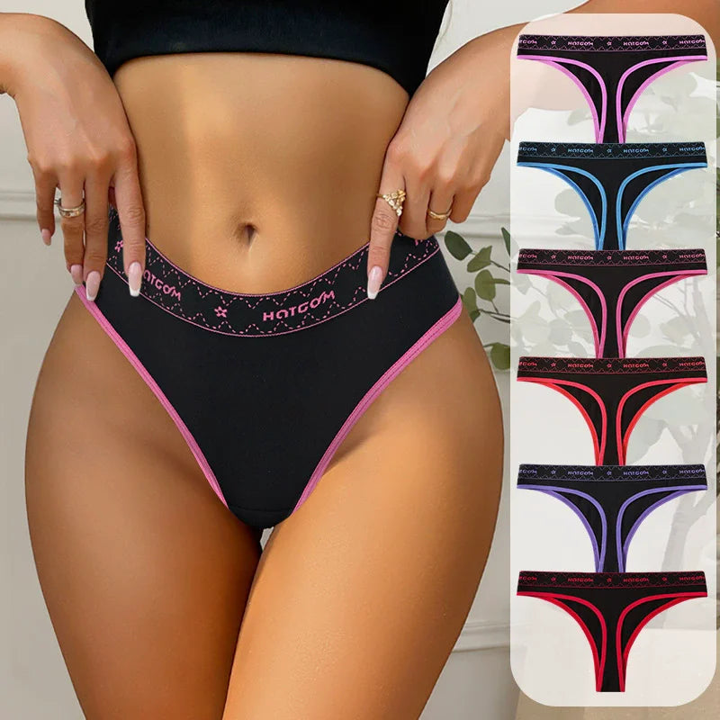 6Pcs/Set Women Thongs Low Waist Sexy Underwear Soft Panties Girls Briefs Cotton G-String Breathable Ladies Panty Female Lingerie Khamik Shop Online