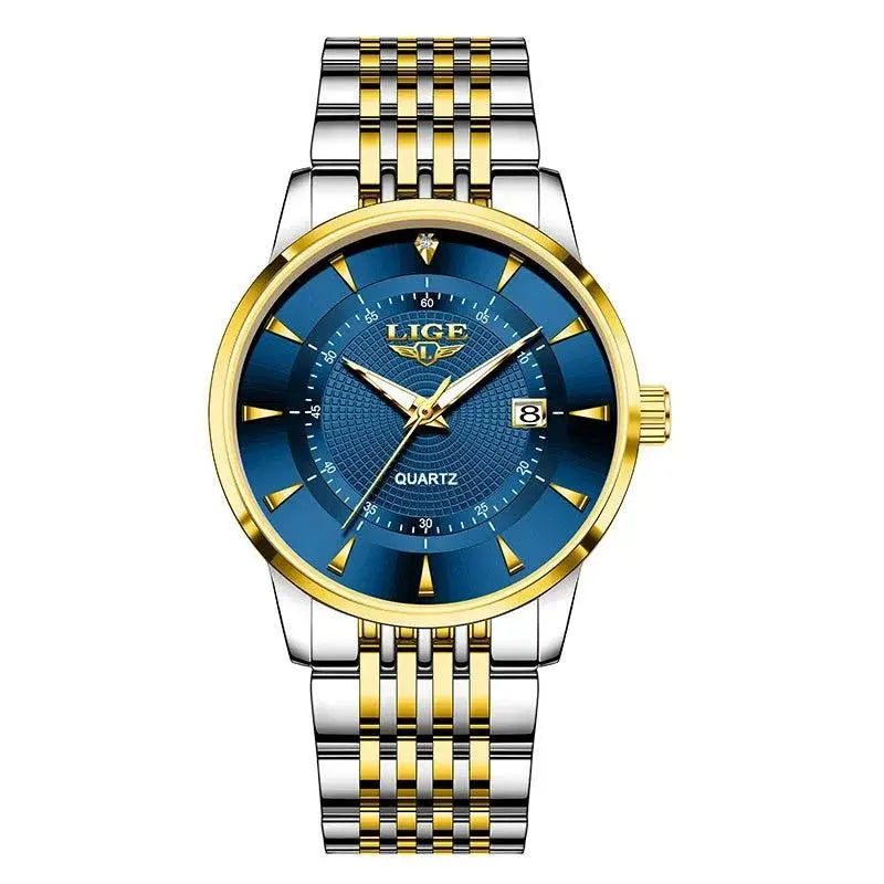 LIGE New 2026 Luxury Man Watch Waterproof Stainless Steel Luminous Date Watch Fashion Simple Casual Man’s Quartz Watches Box Khamik Shop Online