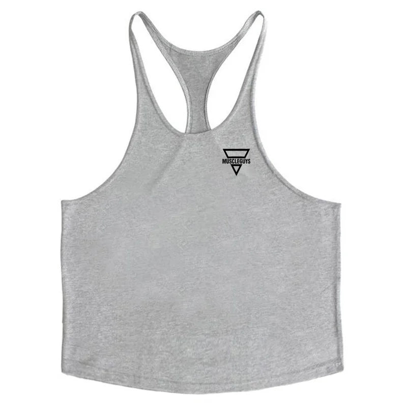 2022 New Fashion Men Gym Tank Top Fitness Y Back Clothing Summer Men&