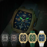 CURREN Luxury Vintage Watch for Men Sports Chronograph Quartz Wristwatches with Silicone Strap,Date,Luminous Khamik Shop Online