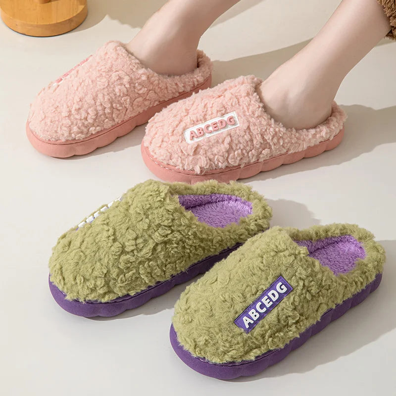 Trend Winter Couple Indoor Non-slip For Men Women Flip Flops Warm Slippers Home Slides Casual bedroom Soft Comfort Shoes Khamik Shop Online