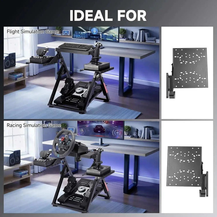 GTPLAYER Flight & Racing Simulator Stand, Foldable Gaming Cockpit Compatible with Logitech, Thrustmaster, PXN Wheels & Flight Joysticks, Black Khamik Shop Online