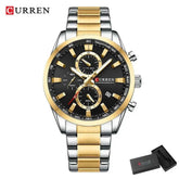 CURREN Casual Quartz Chrono Sport Watches Brands for Men Stainless Steel Bracelet Multifunction Dial 2023 Wristwatch with Date Khamik Shop Online