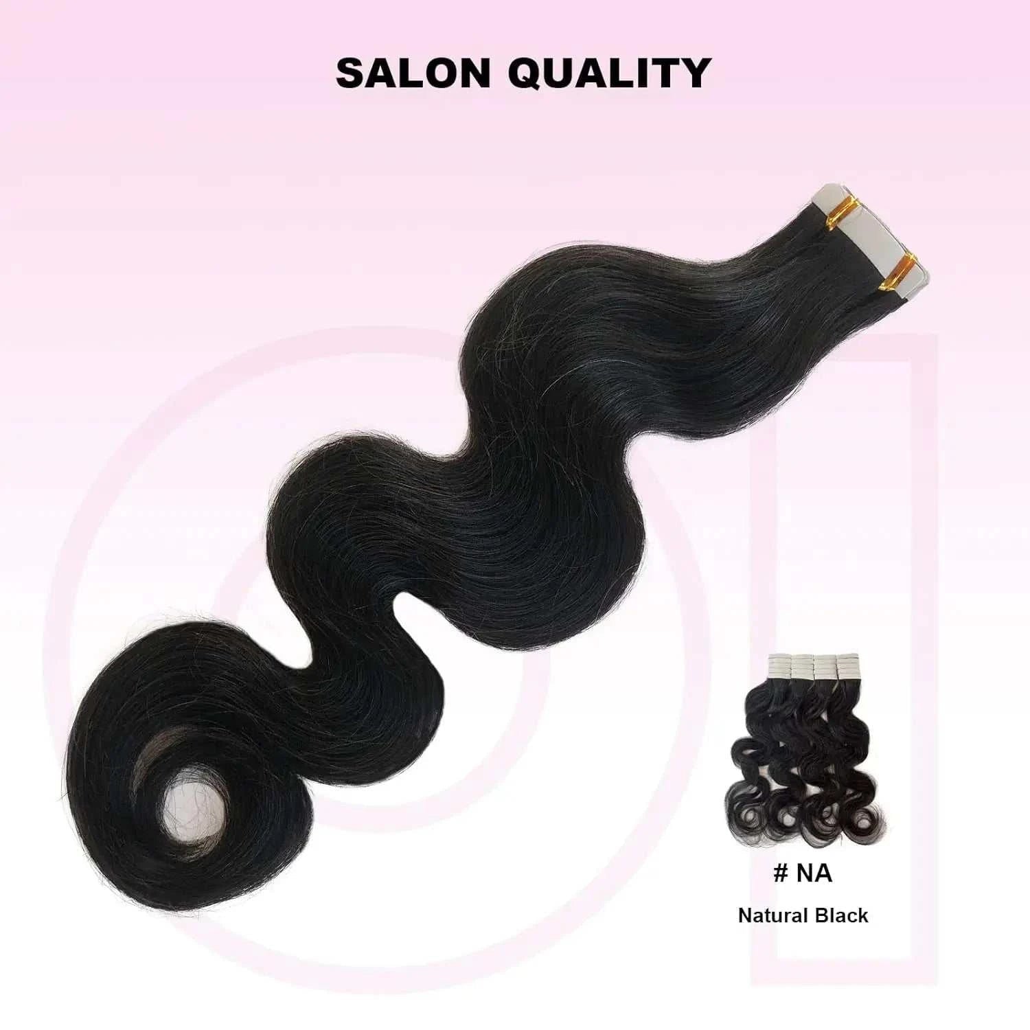 Body Wave Tape In Hair Extensions Natural Black 100% Human Hair Curly Wavy Skin Weft Invisible Full Head Tape ins Hair 20Pcs 50G Khamik Shop Online