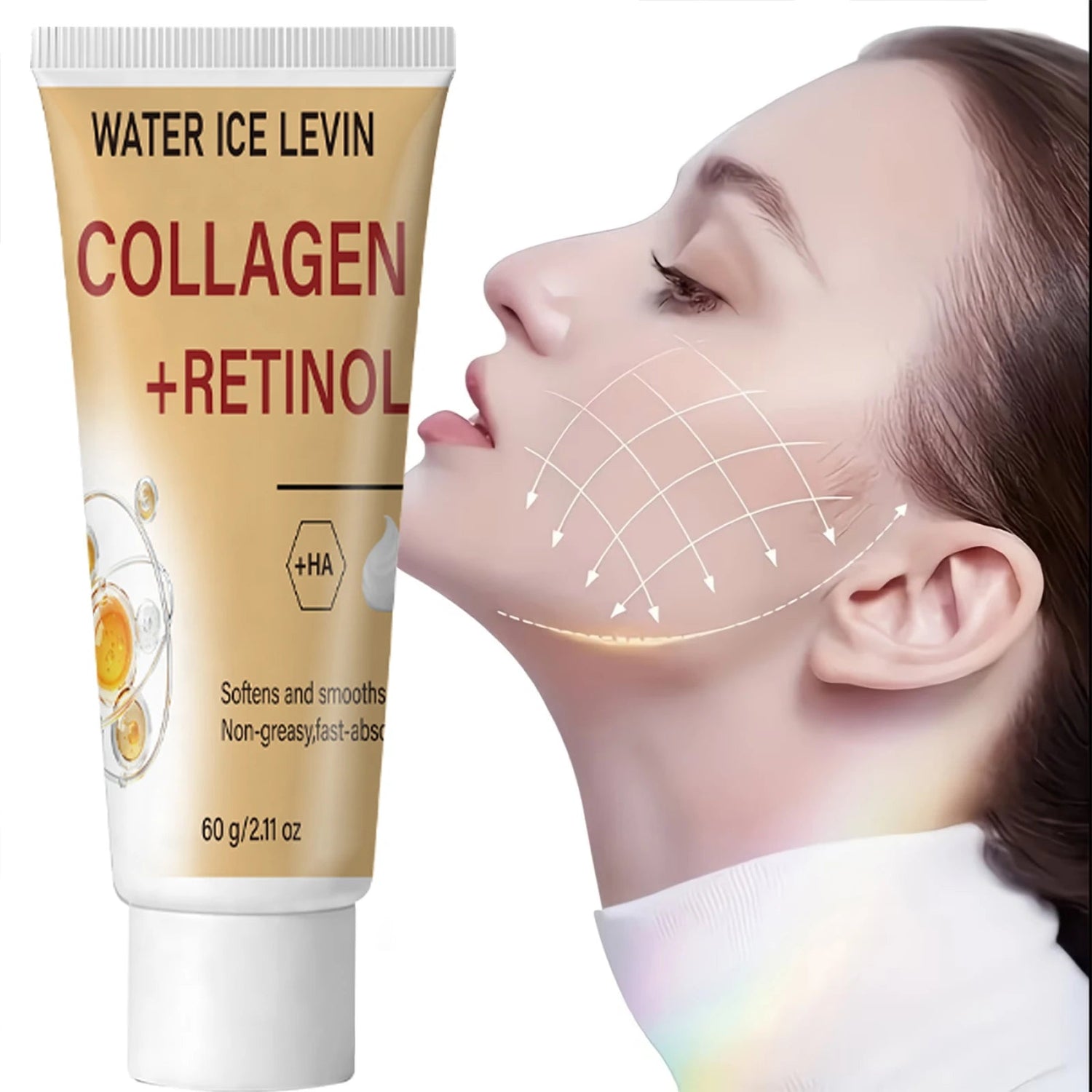 Water Ice Levin Collagen Retinol HA Face Cream 60g Hydrating Firming Smooth Non-Greasy Anti-Aging Facial Skin Care Cream Khamik Shop Online