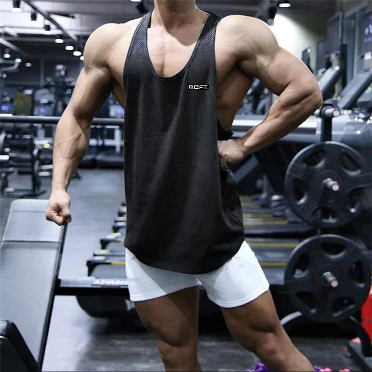 2022 Gym Workout Sleeveless Shirt Men Bodybuilding Running Clothing Fitness Sportswear Muscle For Male Y Back Tank Top Khamik Shop Online