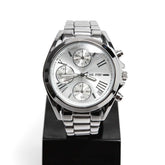 Montre Faith PL unisexe avec boîtier rond en alliage recyclé et bracelet en acier inoxydable récyclé, étanche 3 bar.