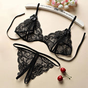 Women's Lace Babydoll Pajama Set - Red