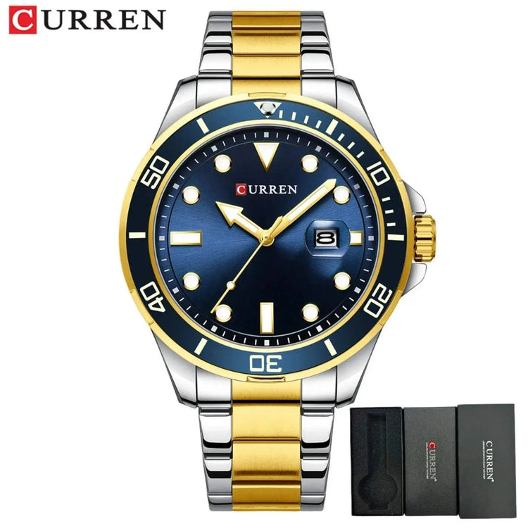 CURREN New Green Water Ghost Series Brand High-end Luxury Watches Automatic Watch Men All Steel Waterproof Quartz Watch Gifts Khamik Shop Online