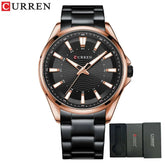 CURREN Classic Simple Stainless Steel Quartz Wristwatches Fashion Brand Men&