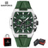 NAVIFORCE Mens Sport Watches 5ATM Waterproof Chronograph Tonneau Silicone Strap Luminous Casual Quartz Male Wristwatch Gifts box Khamik Shop Online
