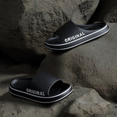 Mens Thick Sole Indoor Bathroom Anti Slip Shoes Summer Couple Sandals Feslishoet Women Letter Slippers Beach Slides Solid Color Khamik Shop Online