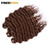 FREEDOM Synthetic Curly Braiding Hair Extensions 24 Inch/60 cm Long Deep Wavy Twist Crochet Braids Hair Ombre Brown Rainbow Hair Khamik Shop Online