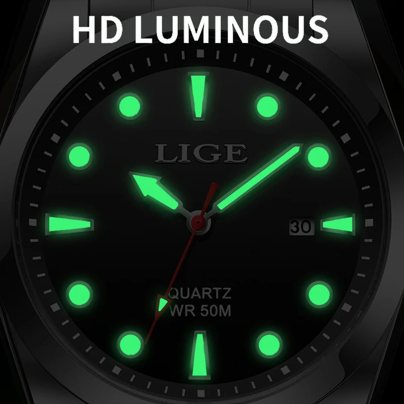 Top Brand Luxury Mens Watch Casual Fashion Quartz Wristwatches Sport 50M Waterproof Luminous Steel Watches Men Reloj Hombre