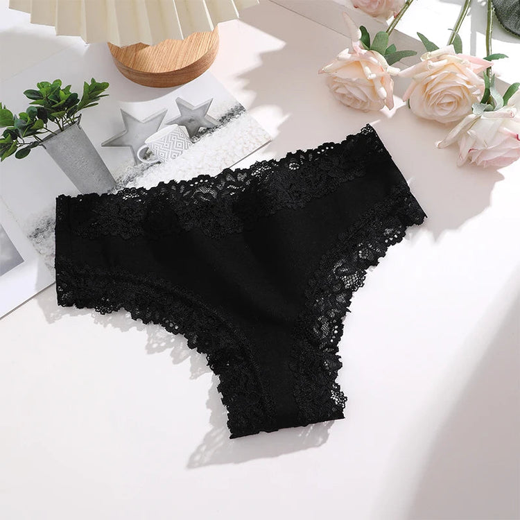 FINETOO 1Pc Sexy Cotton Brazilian Underwear Sexy Lace Panties for Women Female Low Waist Floral Lingerie Briefs Ladies Intimates Khamik Shop Online