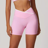Yoga Shorts Women Fitness Shorts V-shaped Waist Running Cycling Shorts Breathable Sports Leggings High Waist Workout Gym Shorts Khamik Shop Online