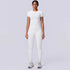 Rooftrellen New 2PCS/set Yoga Set Summer Quick Drying Fitness Sports Workout Top T-Shirt High Stretch Seamless Yoga Leggings Set Khamik Shop Online