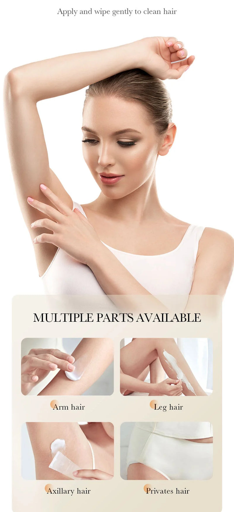 Aloe Vera Hair Removal Cream, Natural Underarm & Full Body Hair Remover, Skin Soothing & Moisturizing Depilatory Cream