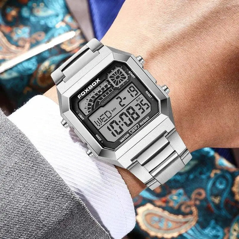 FOXBOX Fashion Luxury Digital Man Watch Casual Sports Date Waterproof Luminous Watches for Men Movement Electronic Watches Male Khamik Shop Online