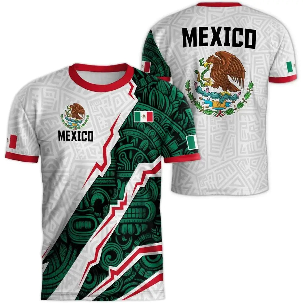 2026 Mexico National Flag Print T Shirt Men women 3D Eagle Pattern Short Sleeve Tees Outdoor Football Sports Clothes Casual Tops Khamik Shop Online