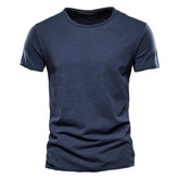 100% Cotton Men T-shirt Casual Soft Fitness Summer Thin T-shirts Men&